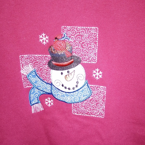 M And C Sportswear Snowman Crew neck Sweater Size Medium - Picture 2 of 4